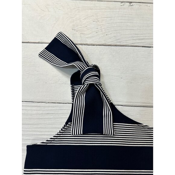 NWOT Anthropologie Bishop + Young Navy & White One Shoulder Tie Tank Size Small - Picture 8 of 12